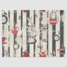 Papel De Seda Hares Teapotoses aprisiona Alice no País das Marav