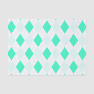 Papel De Seda Harlequin Patterns Mint Green White Cool Trendy