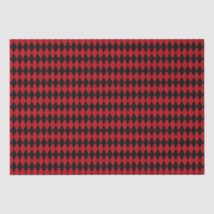 Papel De Seda Harlequin Red and Black Vintage