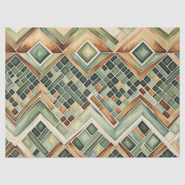 Papel De Seda Harmonia de Mosaico de Diamante (Frente )