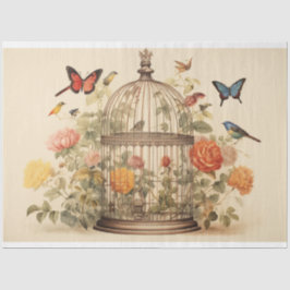 Papel De Seda Harmonia Elegante: Desnuvem de Birdcage