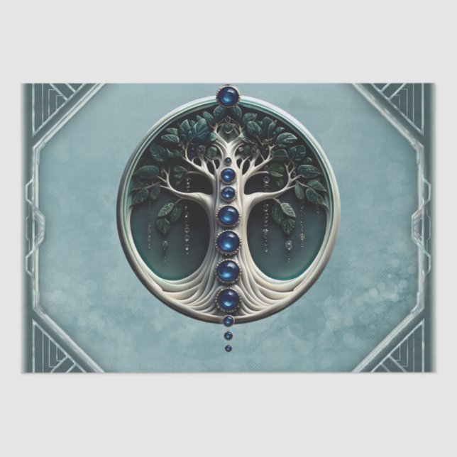 Papel De Seda Harmonia na árvore mística da vida. (Frente )