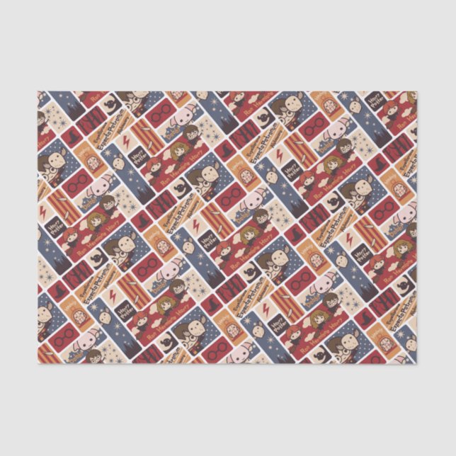 Papel De Seda Harry Potter Cartoon Scenes Pattern (Frente )