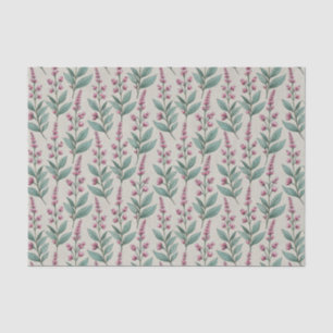 Papel De Seda Hastes Botânicas de Flor Silvestre Rosa Cottagecor