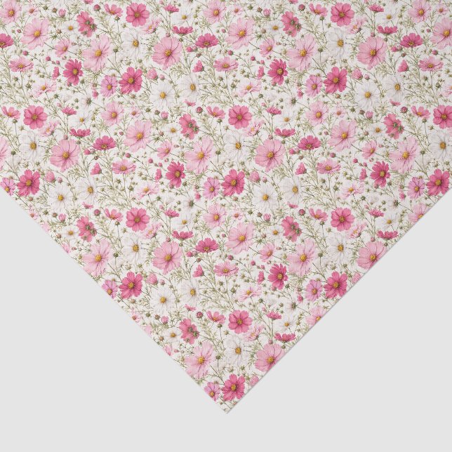 Papel De Seda Hastes de Flor de Cosmos Arejadas (Detalhes)