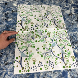 Papel De Seda Havaí Aves Selvagens Abstrato Floral Tropical