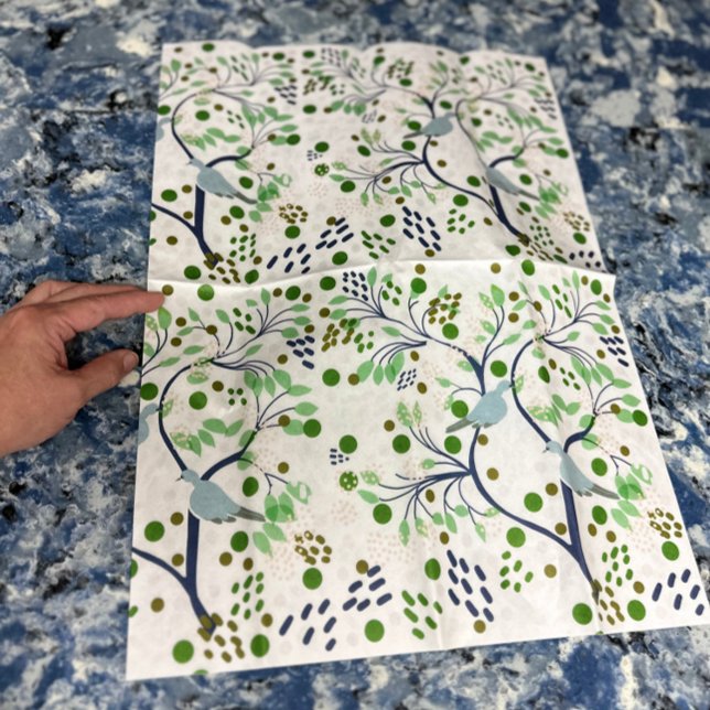 Papel De Seda Havaí Aves Selvagens Abstrato Floral Tropical (Beautiful Modern Botanical Birds and Flowers Trendy Chic Floral Tissue Paper)