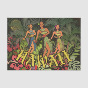 Papel De Seda Hawaii Aloha Palm Hula Art Design