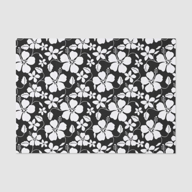 PAPEL DE SEDA HAWAIIAN HULA (HIBISCUS) PRETO (Frente )