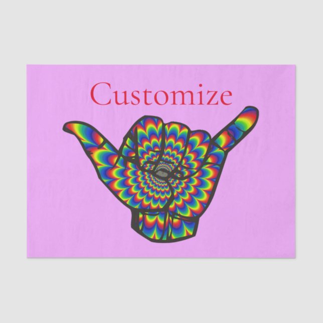 Papel De Seda Hawaiian Shaka Psychedelic Thunder_Cove (Frente )