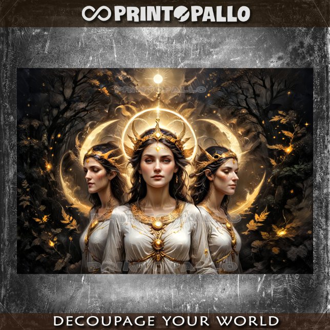 Papel De Seda Hecate a Deusa Grega com três formas (Criador carregado)