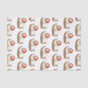 Papel De Seda Hedgehog Apple Heart Aniversário