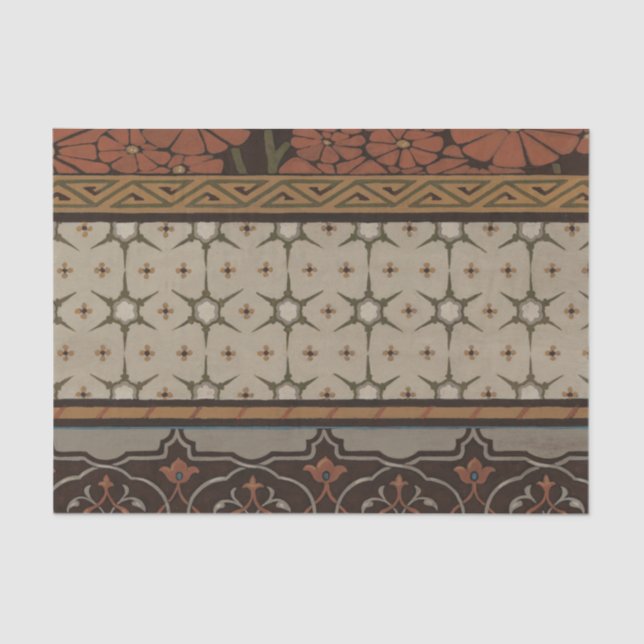 Papel De Seda Heirloom Têxtil com Padrões Decorativos (Frente )