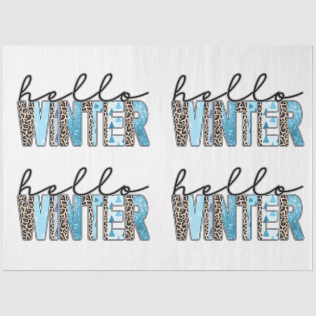Papel De Seda Hello Winter Customize (Frente )