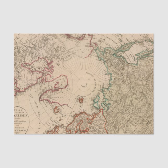 Papel De Seda Hemisfério Norte, ártico (Frente )