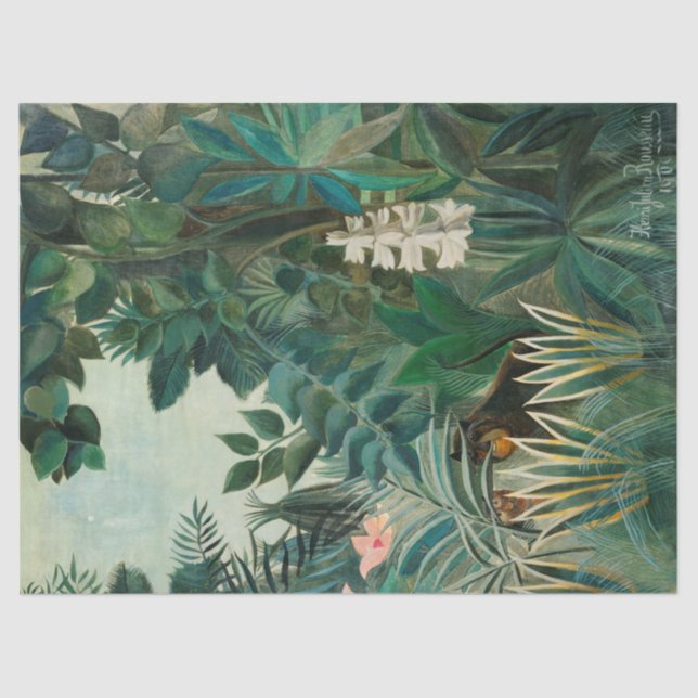 Papel De Seda Henri Rousseau | A Selva Equatorial (1909) (Frente )