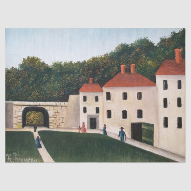 Papel De Seda Henri Rousseau - Caminhantes num Parque (Frente )