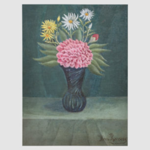 Papel De Seda Henri Rousseau - Dália e Margaridas num Vaso
