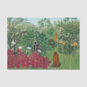 Papel De Seda Henri Rousseau - Floresta Tropical com Macacos