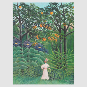 Papel De Seda Henri Rousseau - Mulher Caminhando numa Floresta E