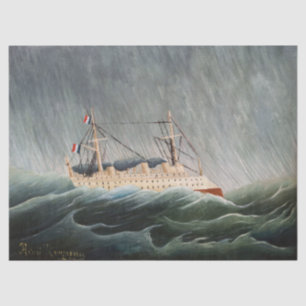 Papel De Seda Henri Rousseau - O Navio no Tempest