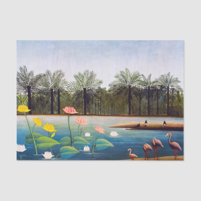 Papel De Seda Henri Rousseau - Os Flamingos (Frente )