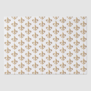 Papel De Seda Heraldic Fleur de lis Wrapp, Dourado esculpido
