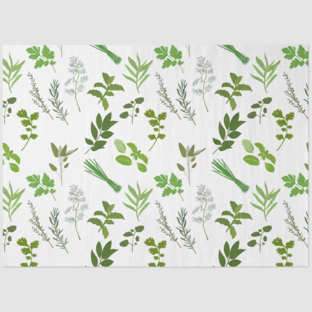 Papel De Seda Herbáceas de Cozinhar verde (Frente )