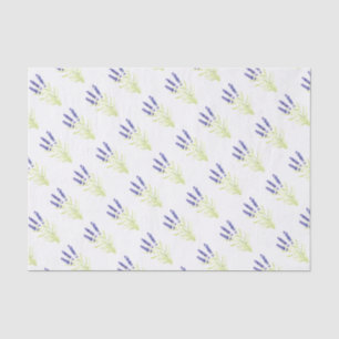 Papel De Seda Herbo lavanda flores roxas aquarela Padrão