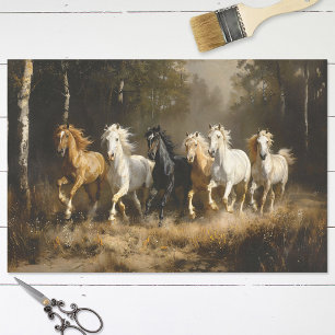 Papel De Seda Herdeiro de Cavalo na Desnutação de Pintura na Flo