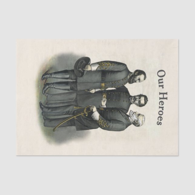 Papel De Seda Heróis da Guerra Civil da Confederação (Frente )