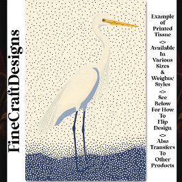 Papel De Seda Heron Minimalista, Pontos Creme e Azul-Marinho, De