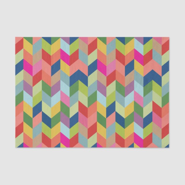 Papel De Seda Herringbone colorido moderno (Frente )