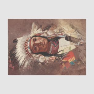 Papel De Seda Hiawatha - Retrato Chefe Indiano Nativo Americano