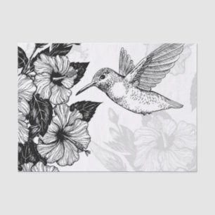 Papel De Seda Hibiscus e beija-flor