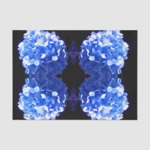 Papel De Seda Hídrangas azuis-florais elegantes-de-cobalto