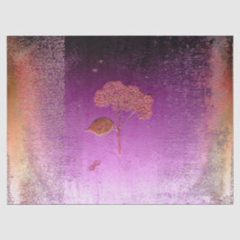 Papel De Seda Hidrangea Dourada Roxo