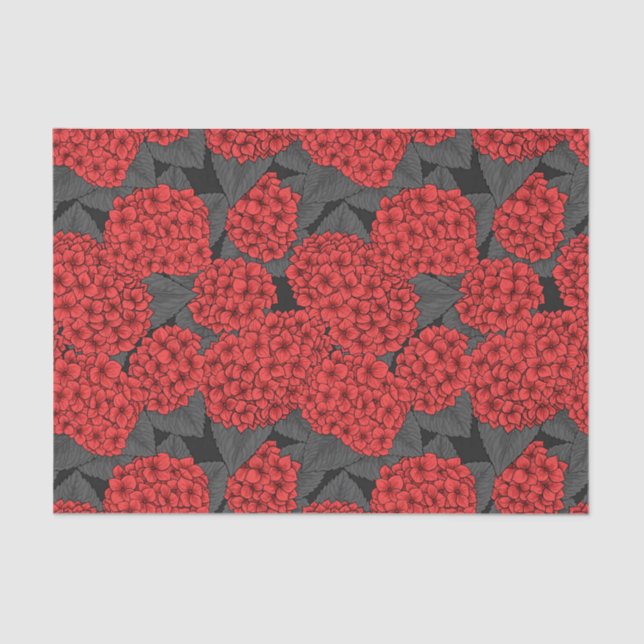 Papel De Seda Hidrangea vermelha (Frente )