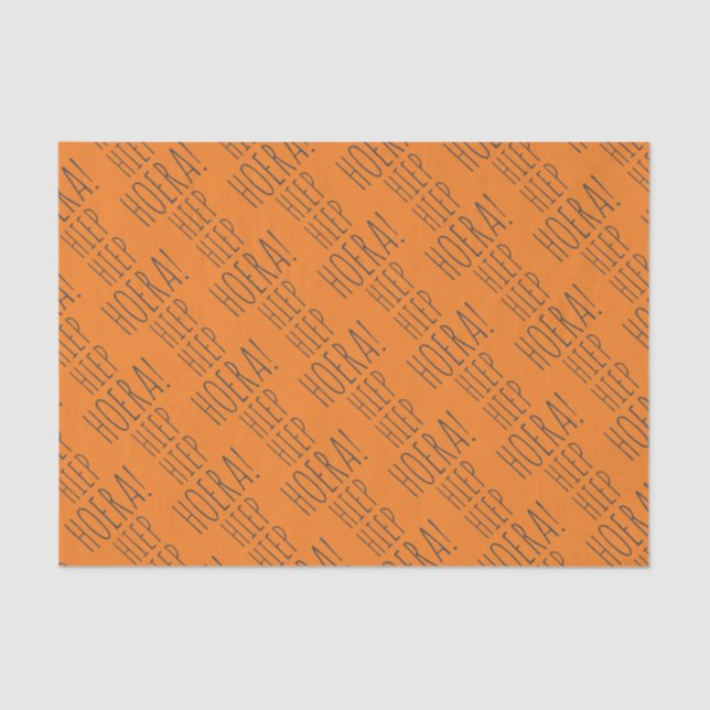 Papel De Seda Hiep Hoera Orange Balloon Holandês Aniversário (Frente )