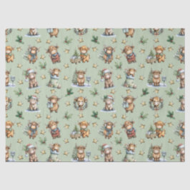 Papel De Seda Highland Cow Holiday Parade