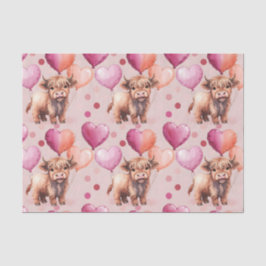 Papel De Seda Highland Cow Pastel Balloon Cute Gift
