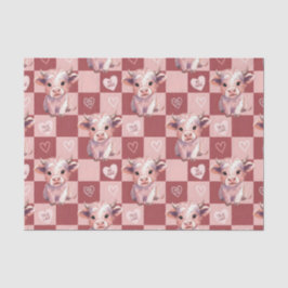 Papel De Seda Highland Cow Pink Candy Hearts Valentine Gift Fill