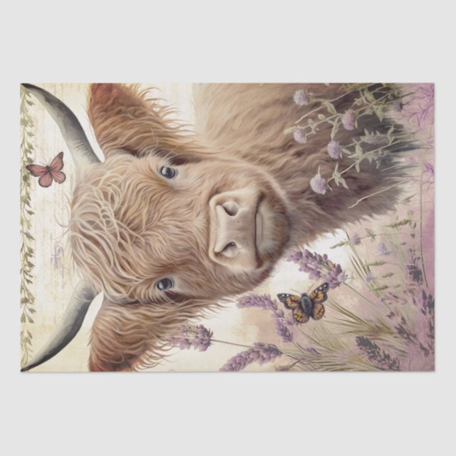 Papel De Seda Highland Cow Summer (Frente )