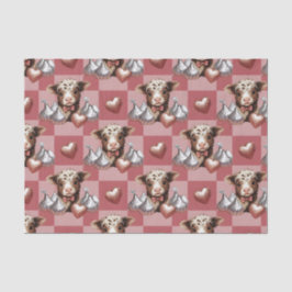 Papel De Seda Highland Cow Valentine Heart Chocolate 