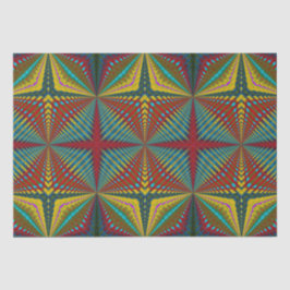 Papel De Seda Hippie Vermelho Azul Amarelo Verde Triquete Étnico