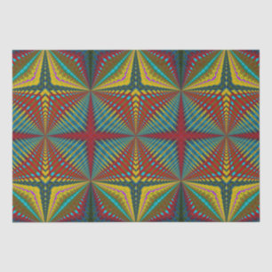 Papel De Seda Hippie Vermelho Azul Amarelo Verde Triquete Étnico