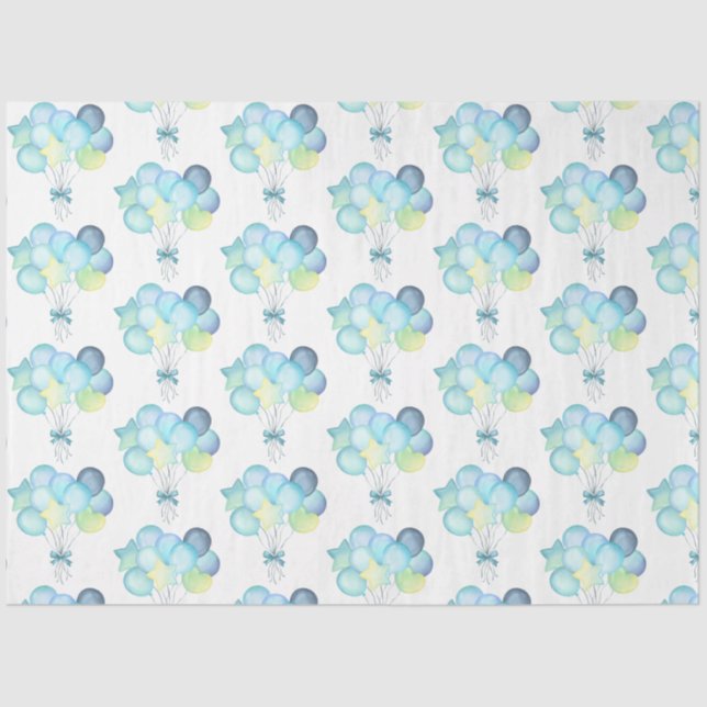 Papel De Seda Hippo Birthday - azul-macio (Frente )