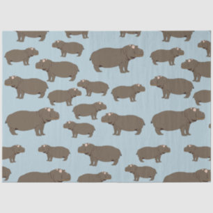 Papel De Seda Hippopotamus Hippo Pattern