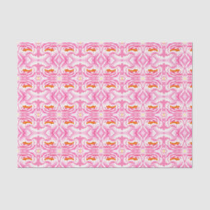 Papel De Seda Hippy Chic Pink e Orange Tie-Dye Patterno