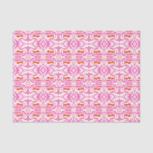 Papel De Seda Hippy Chic Pink e Orange Tie-Dye Patterno (Frente )